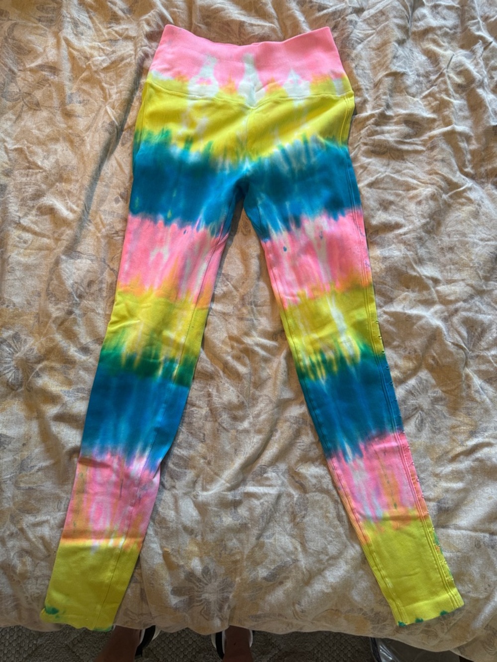 Spiritual Gangster Tie-Dye Leggings in Pink, Yellow & Blue